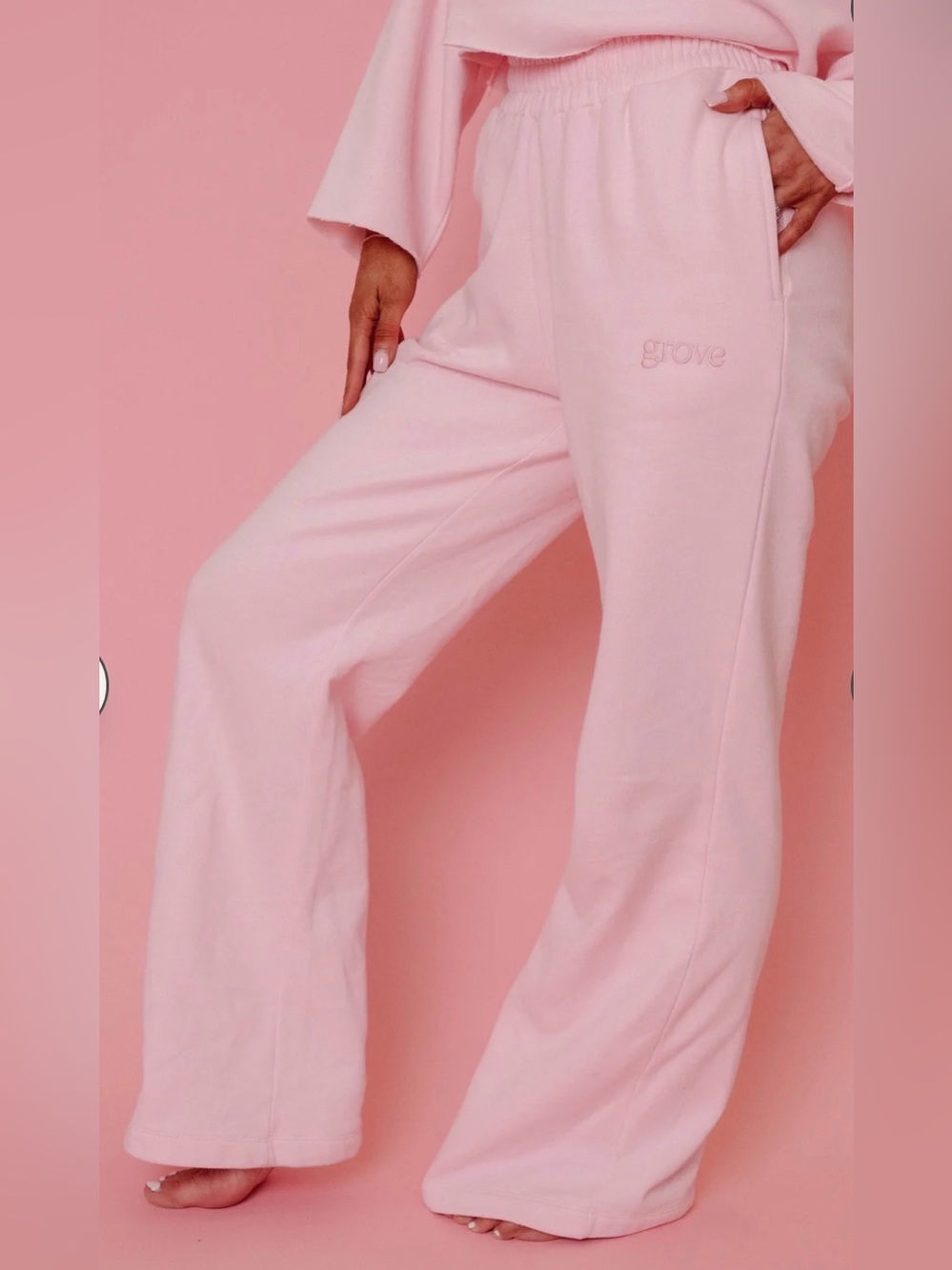 grove Women's Pink Wide-Leg Track Pants